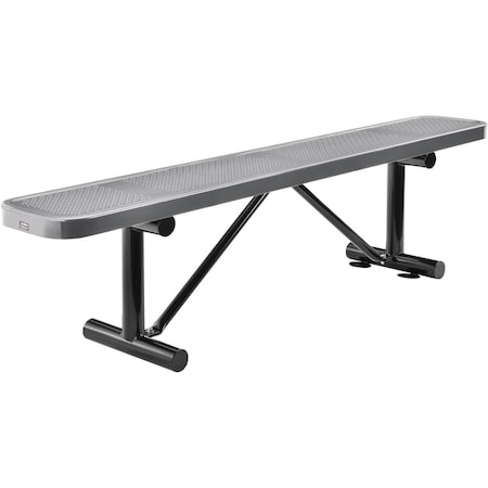 Global Industrial 72 Perforated Metal Outdoor Flat Bench, Gray 262075GY